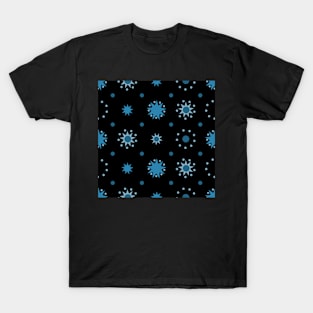 Suns and Dots Blue on Black Repeat 5748 T-Shirt